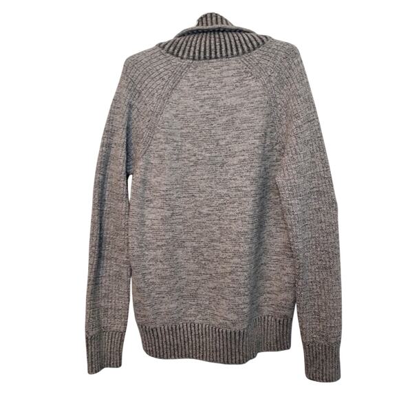 H&M Men’s Gray Knit Wool Blend Ribbed Collar Turtleneck Pullover Sweater - Picture 2 of 9